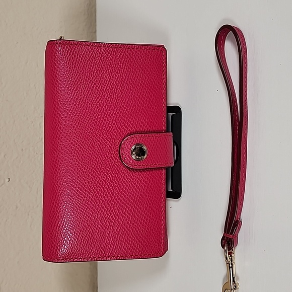 Coach Cross-grain Leather Phone/Wallet/Wristlet - Picture 3 of 13